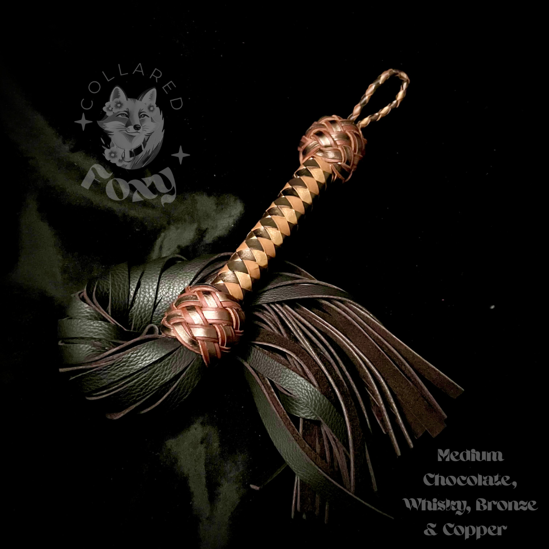 Medium Chocolate, Bronze, Copper & Whisky Leather Flogger