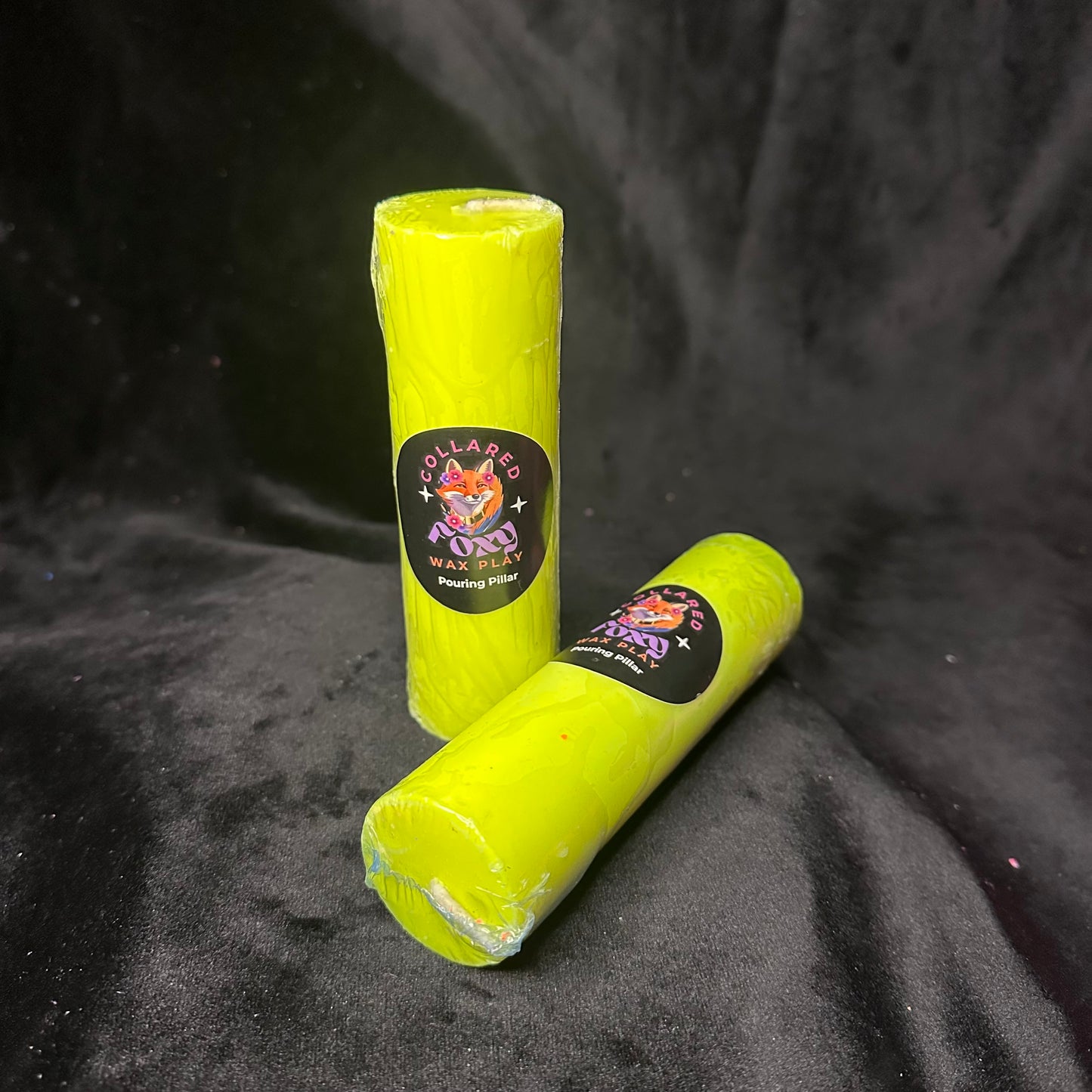 Yellow UV Reactive Soy Pouring Pillar Candles