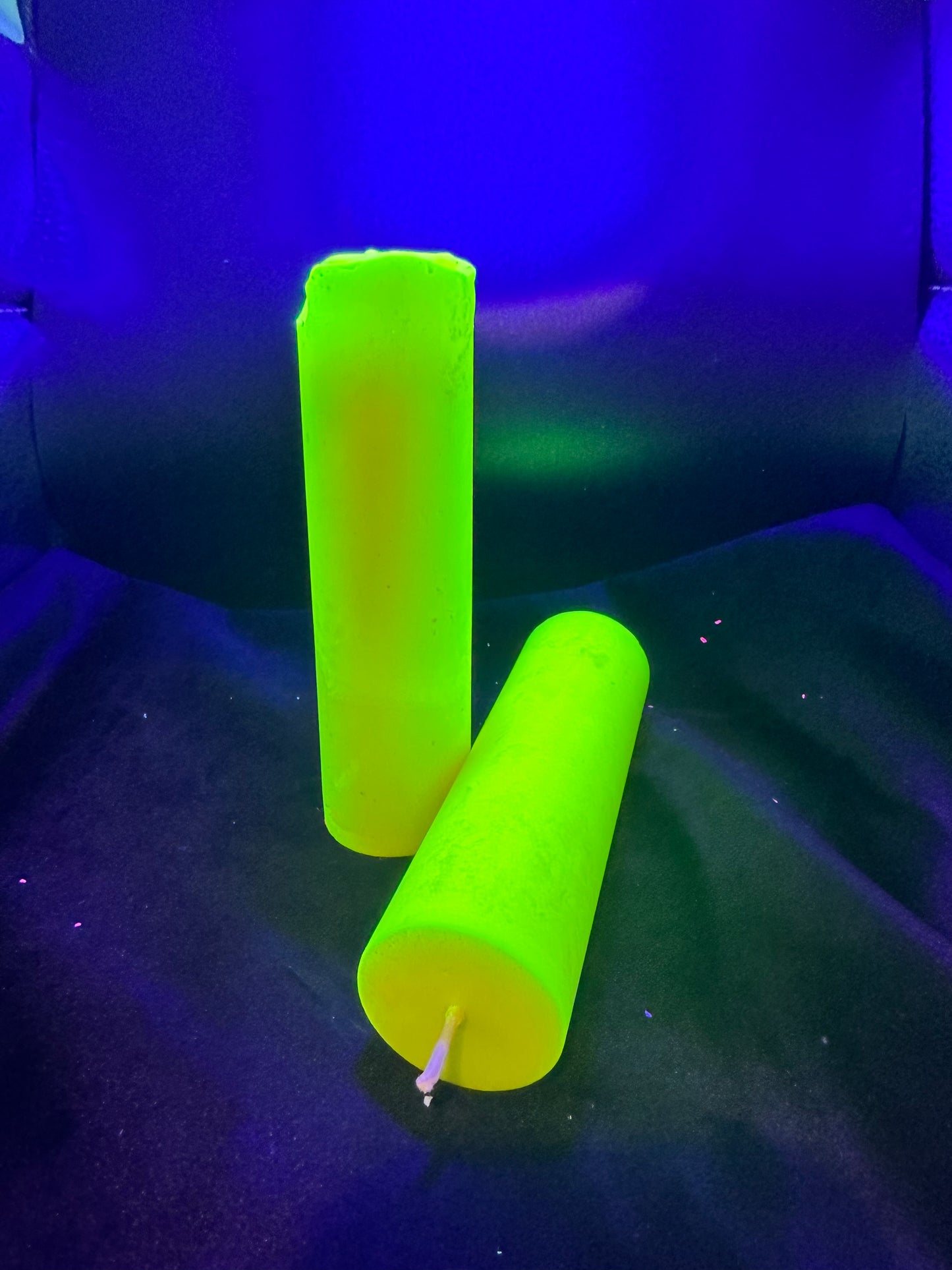 Yellow UV Reactive Soy Pouring Pillar Candles