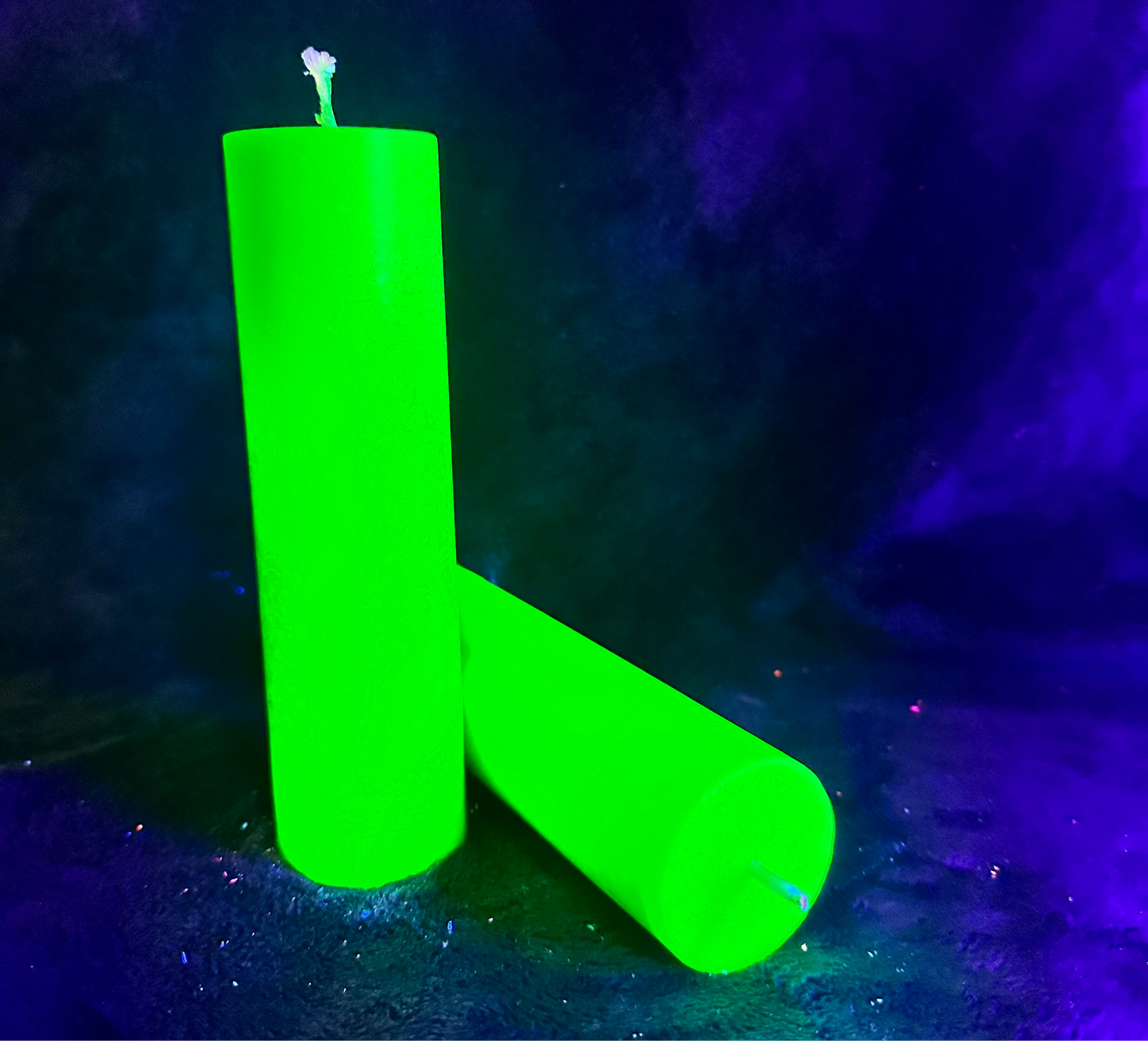 Green UV Reactive Paraffin Dripping Pillar Wax Play Candle