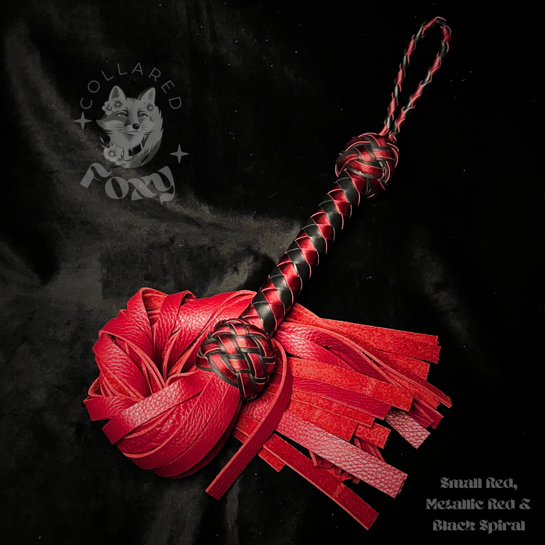 Small Red Cowhide Leather Flogger