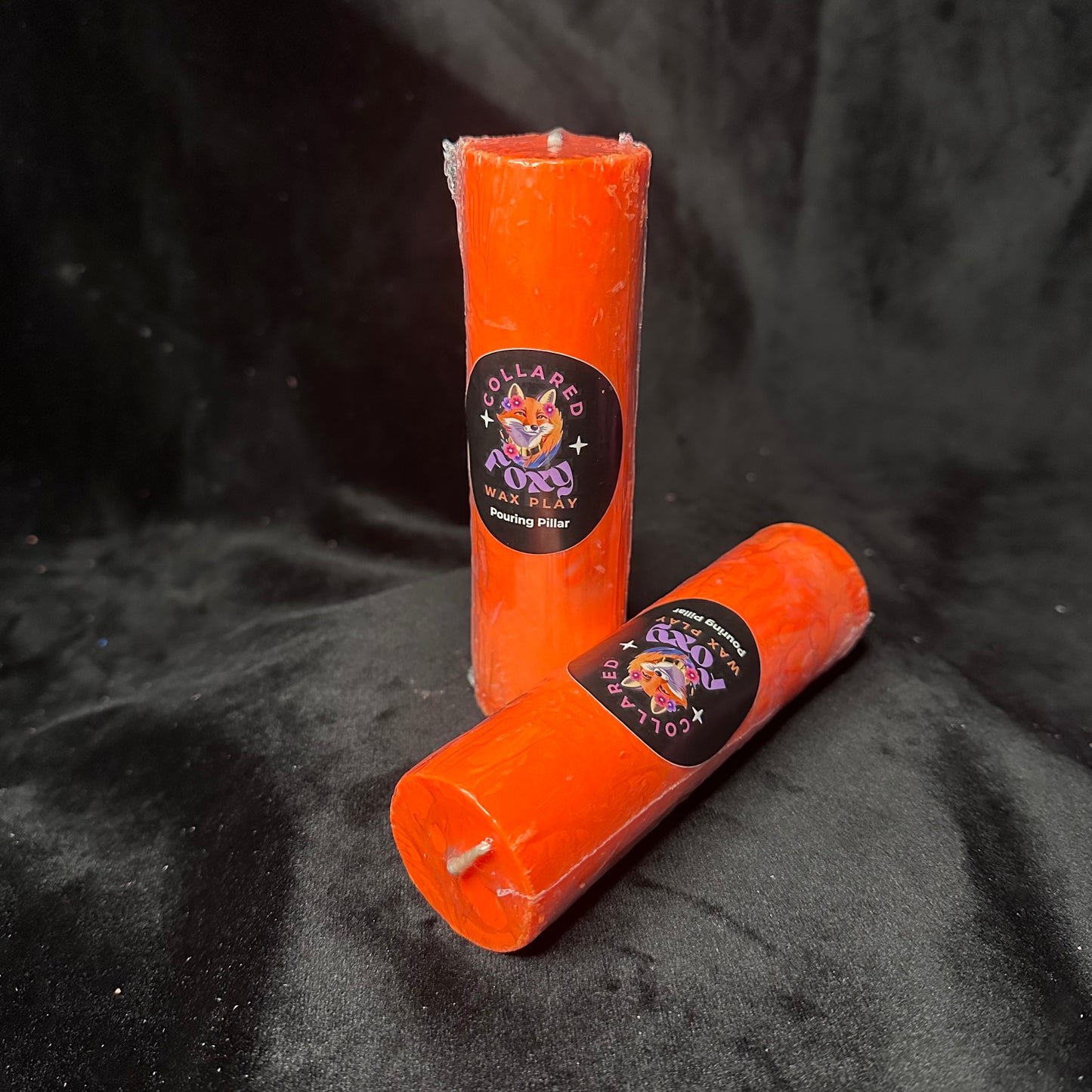 Orange UV Reactive Soy Pouring Pillar Wax Play Candle