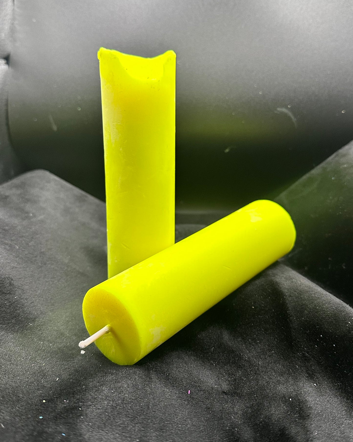 Yellow UV Reactive Soy Pouring Pillar Candles