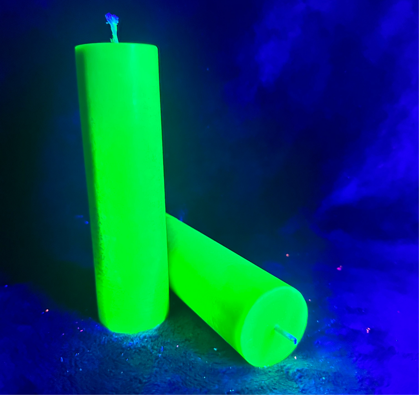 Green UV Reactive Paraffin Dripping Pillar Wax Play Candle