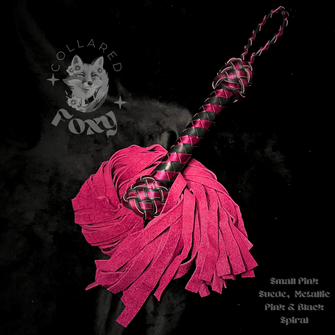 Small Hot Pink Cowhide Suede Flogger