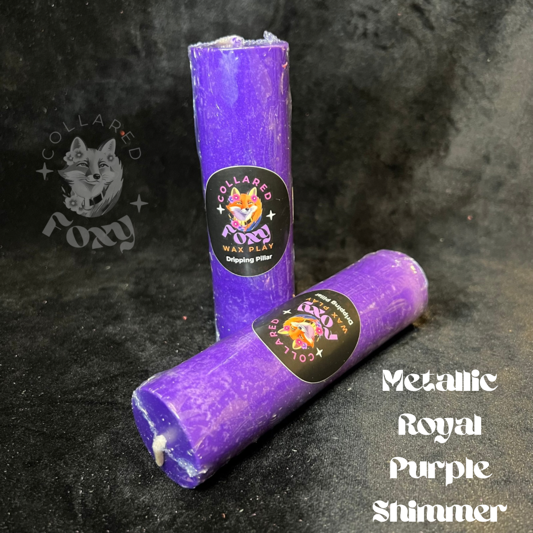 Purple Metallic Shimmer Paraffin Dripping Pillar Wax Play Candle