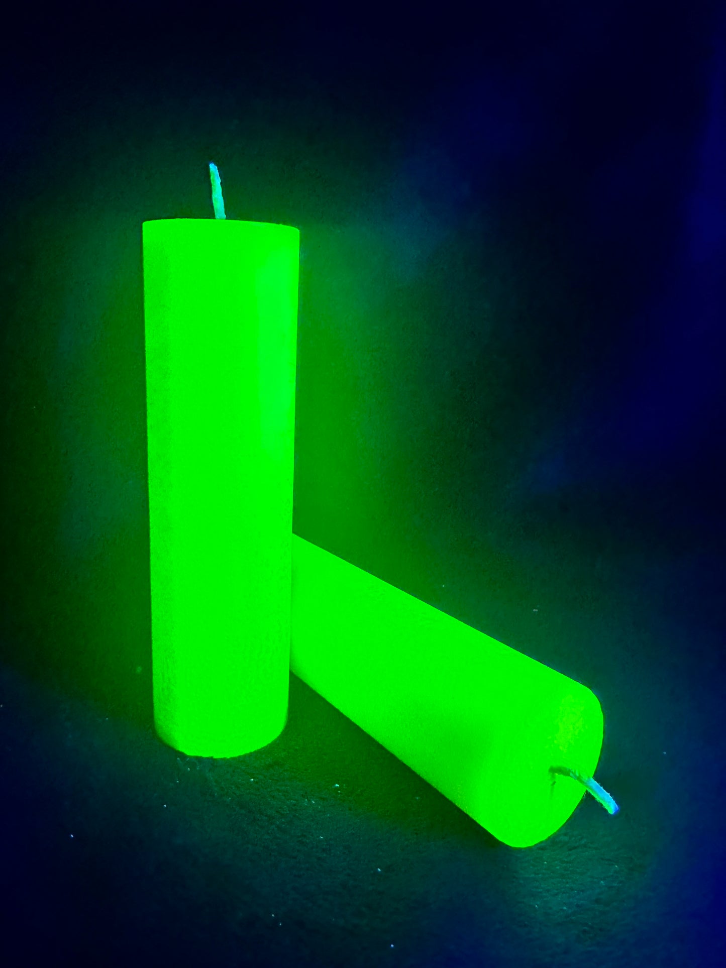 Yellow UV Reactive Parrafin Dripping Pillar Candle