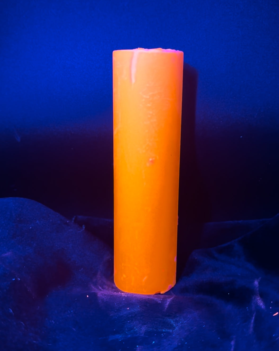 Orange UV Reactive Soy Pouring Pillar Wax Play Candle