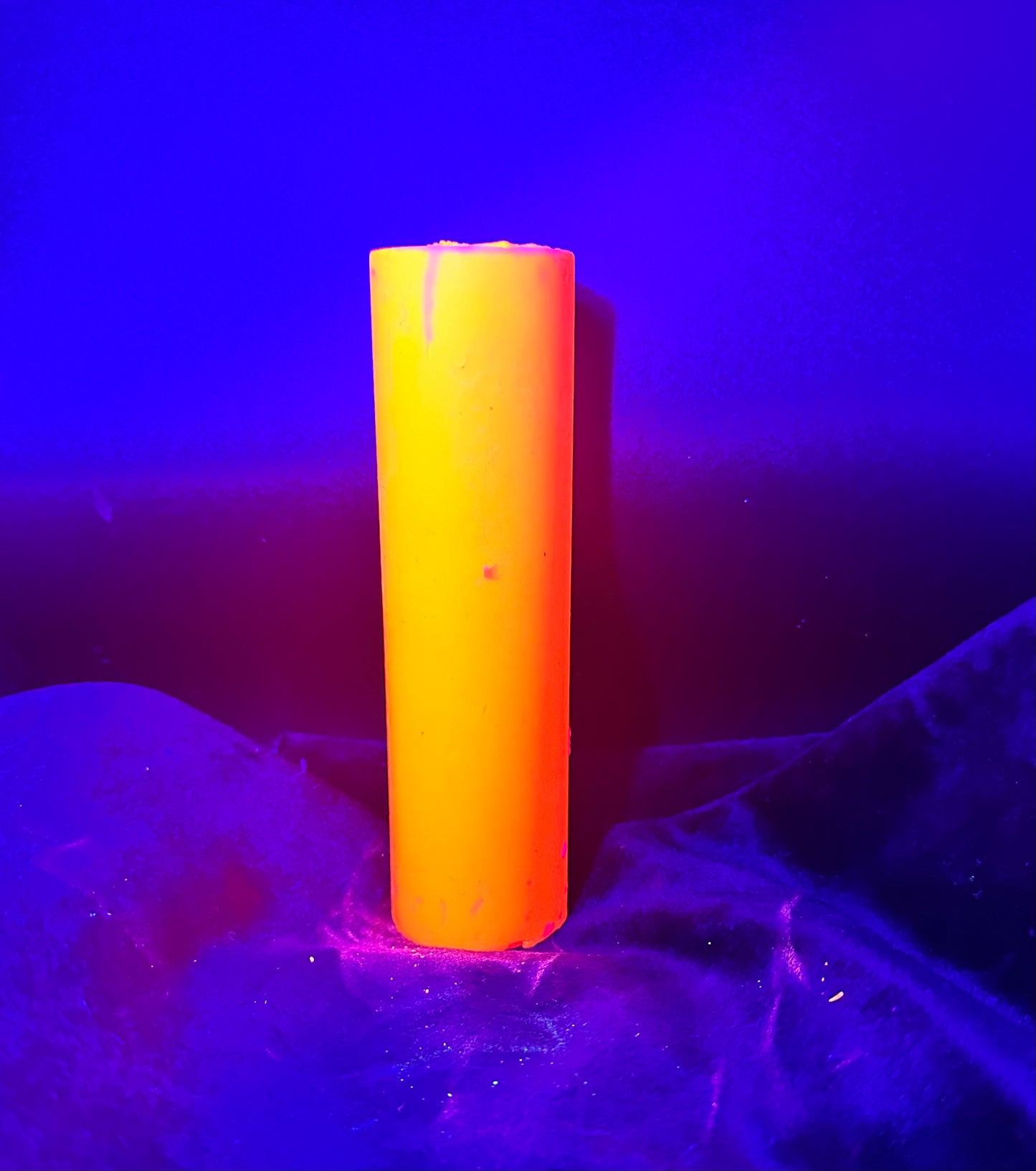 Orange UV Reactive Soy Pouring Pillar Wax Play Candle