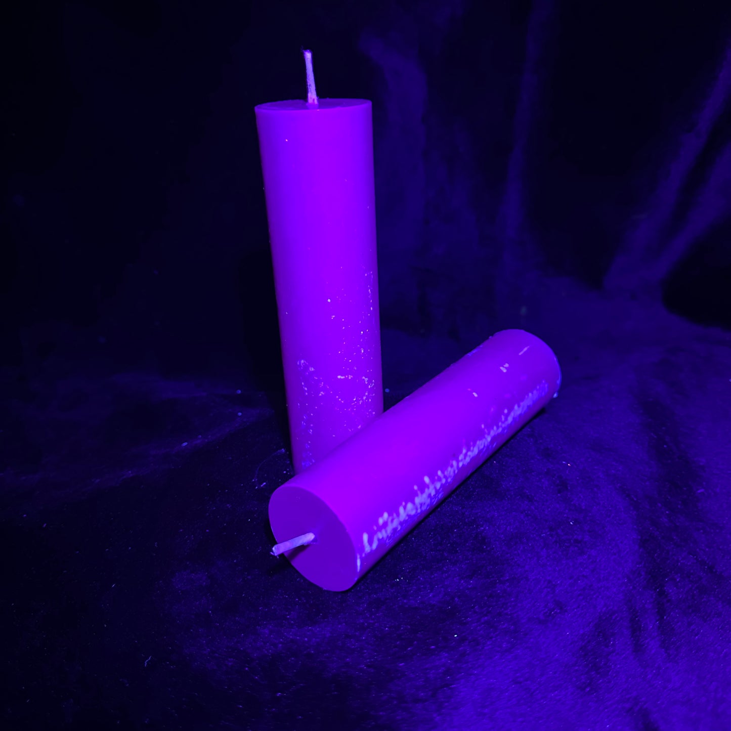 Purple UV Reactive Soy Pouring Pillar Wax Play Candle
