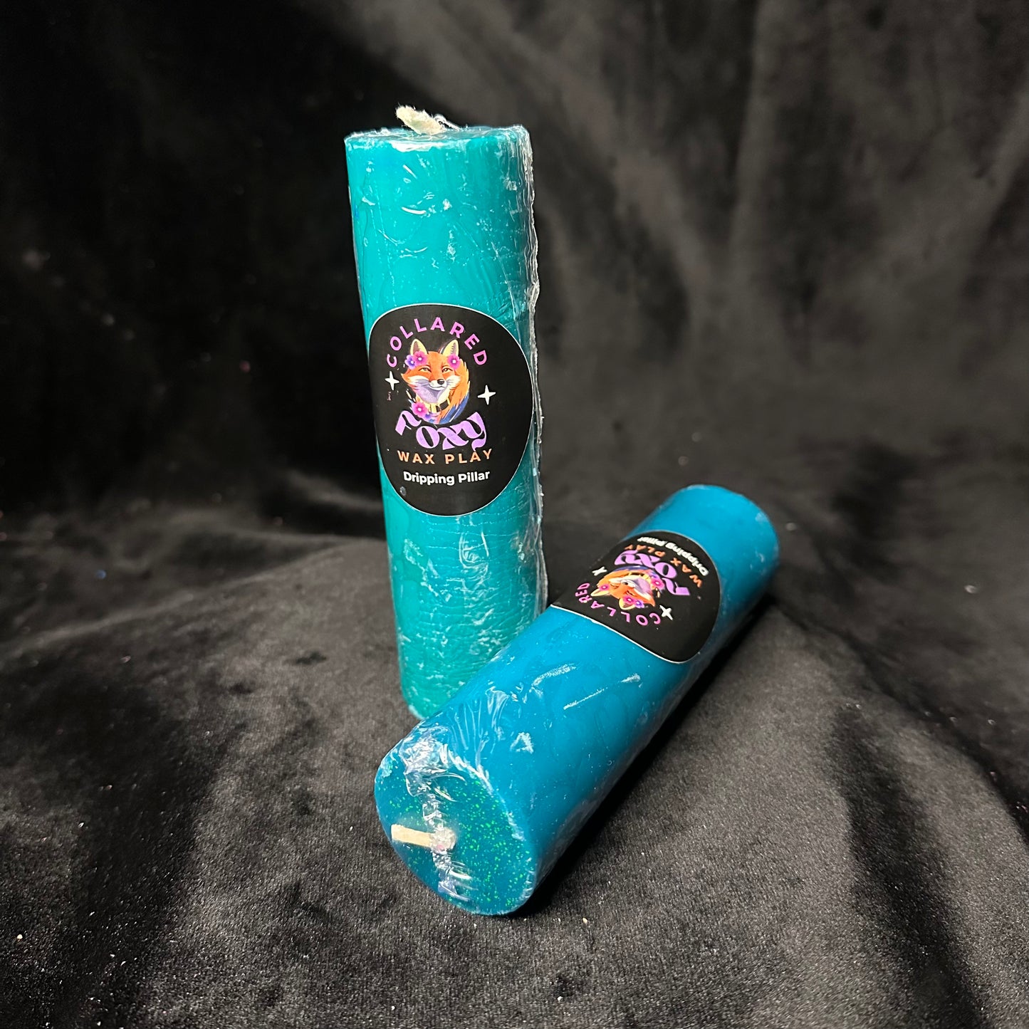 Teal UV Reactive Paraffin Dripping Pillar Wax Play Candle