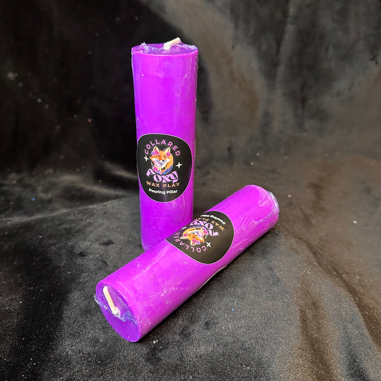 Purple UV Reactive Soy Pouring Pillar Wax Play Candle