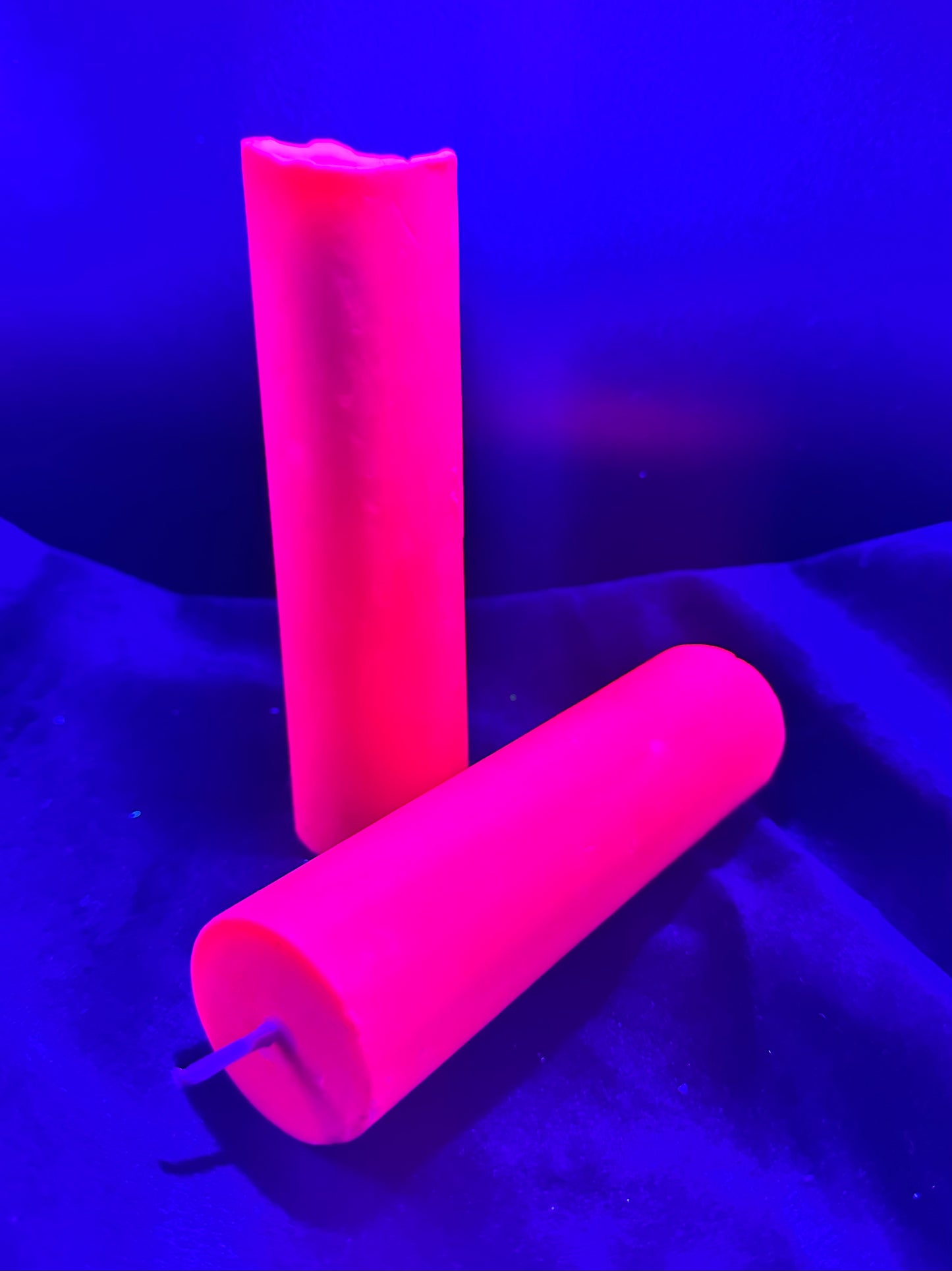 Pink UV Reactive Soy Pouring Pillar Wax Play Candle