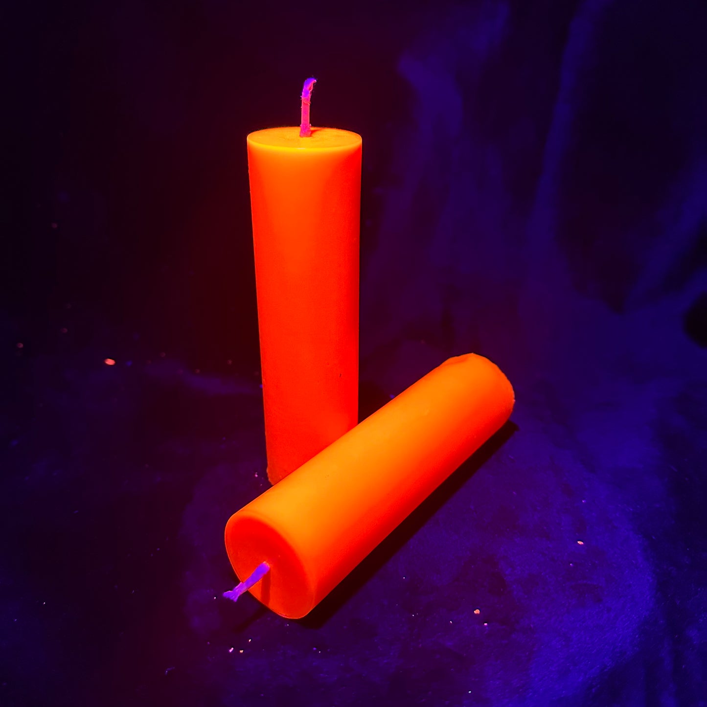 Orange UV Reactive Paraffin Dripping Pillar Wax Play Candle