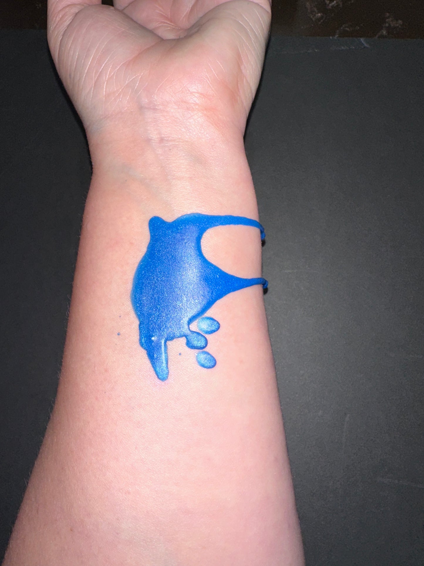 Azure Blue Metallic Shimmer Paraffin Dripping Pillar Wax Play Candle