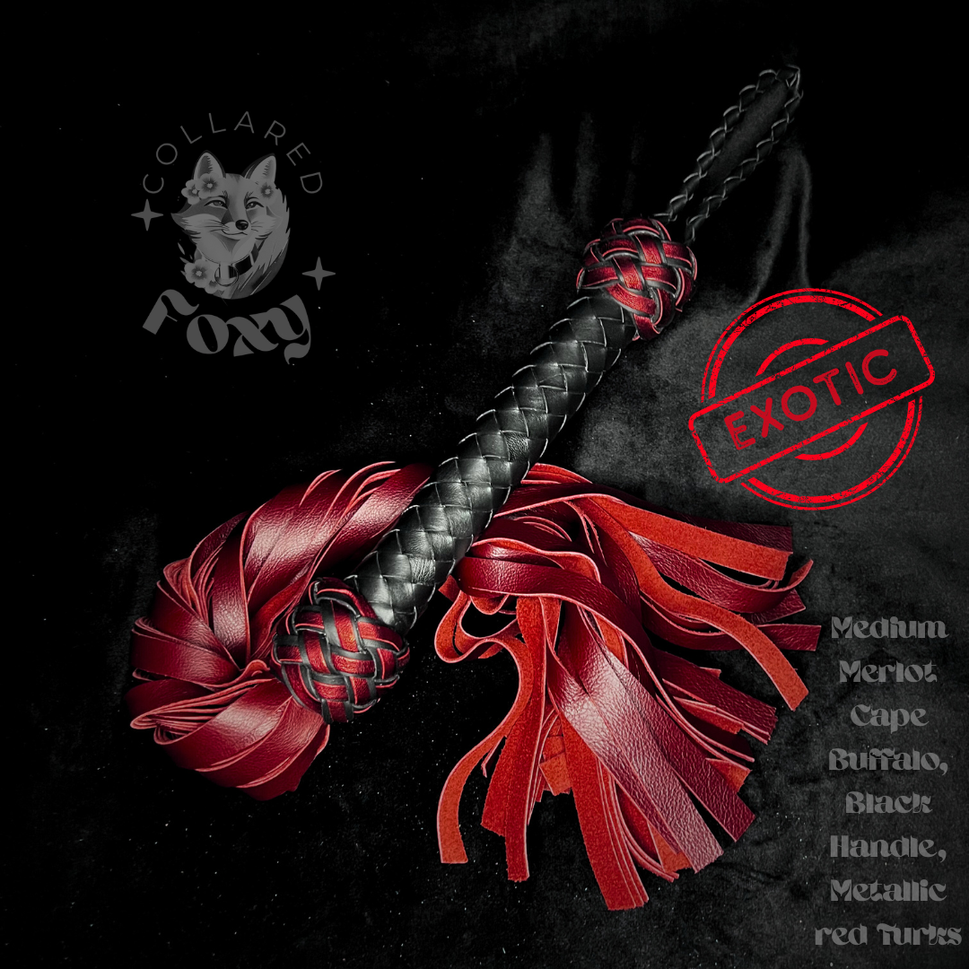 Medium Merlot Red Cape Buffalo Flogger