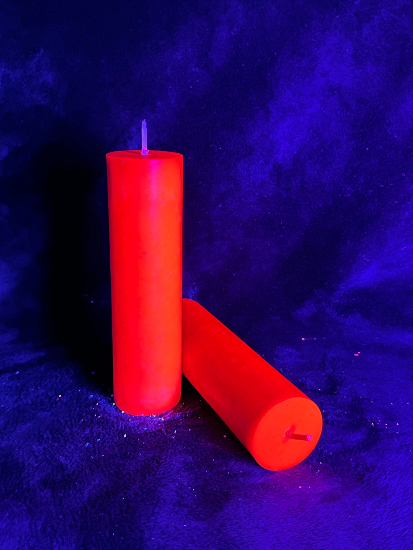Red UV Reactive Paraffin Dripping Pillar Wax Play Candle