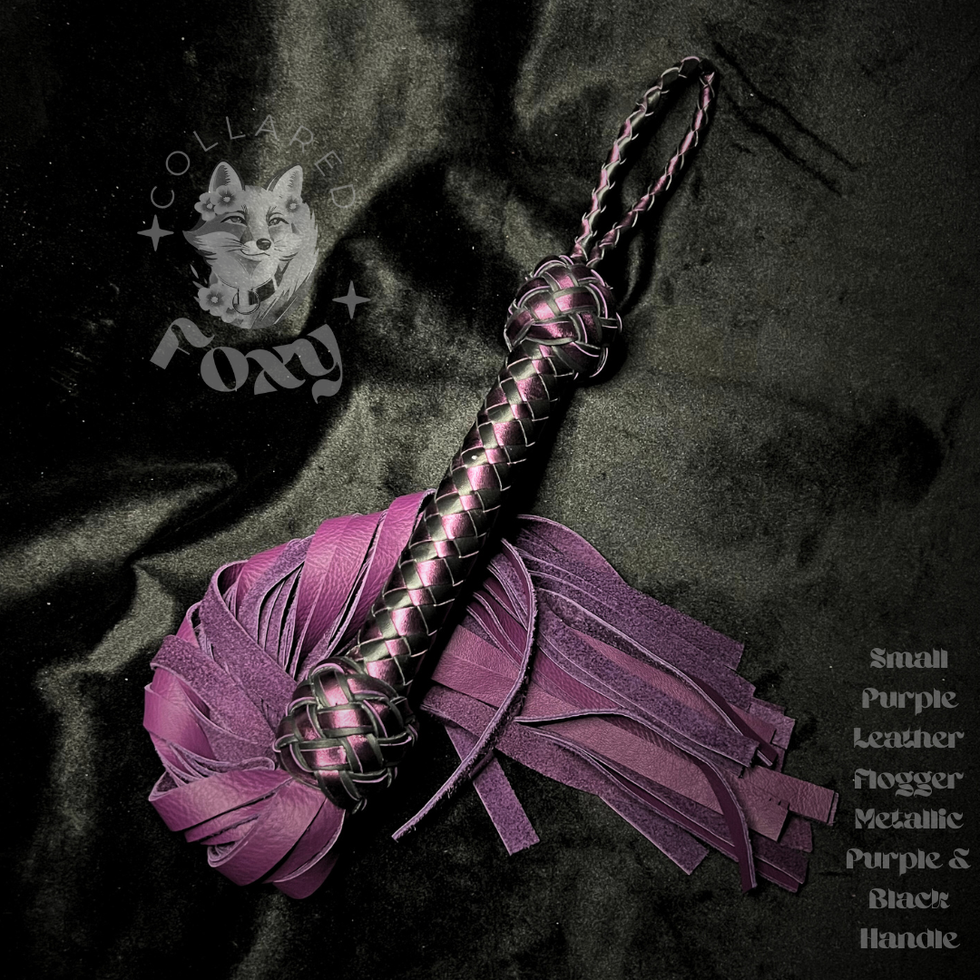 Small Purple Nappa Cowhide Leather Flogger