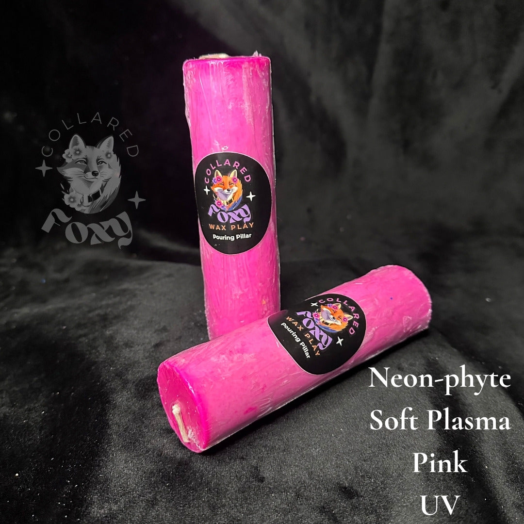 Neon-phyte Soft Plasma pink UV wax play candle