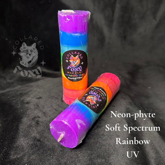 Neon-phyte Soft Spectrum rainbow UV wax play candle