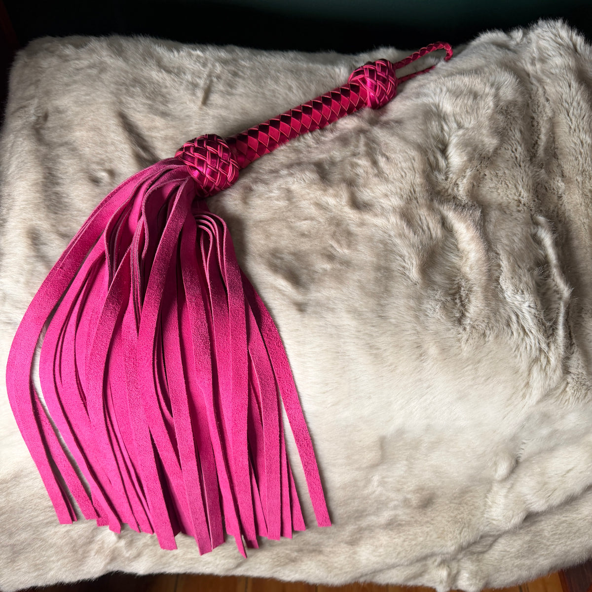 Amaranth | Pink Cowhide Suede Flogger