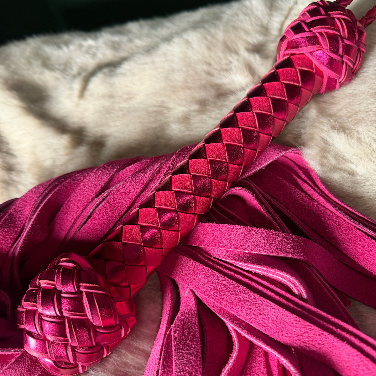 Amaranth | Pink Cowhide Suede Flogger