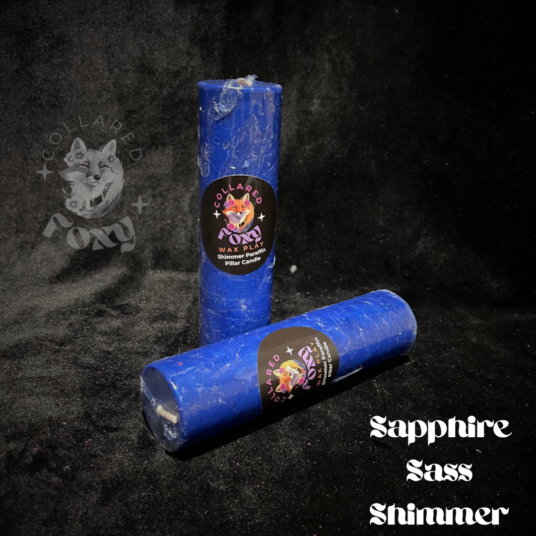 Sapphire Sass Metallic Shimmer Paraffin Dripping Pillar Wax Play Candle