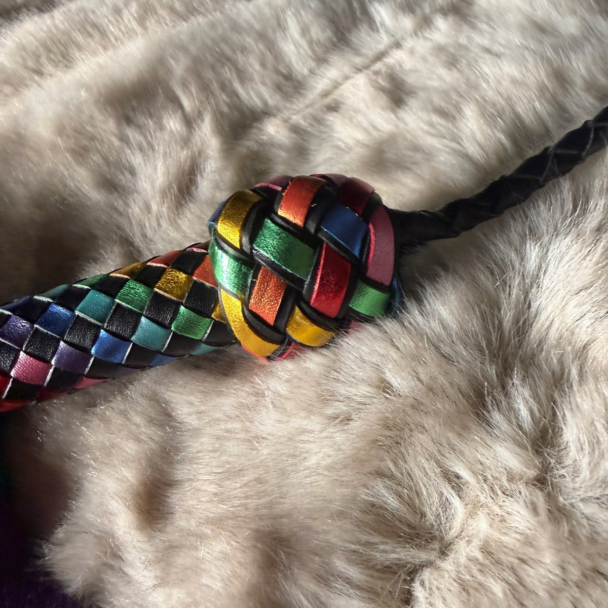 Prism | Rainbow Cowhide Suede Flogger