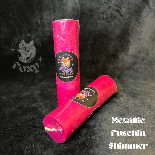 Fuchsia Pink Metallic Shimmer Paraffin Dripping Pillar Wax Play Candle