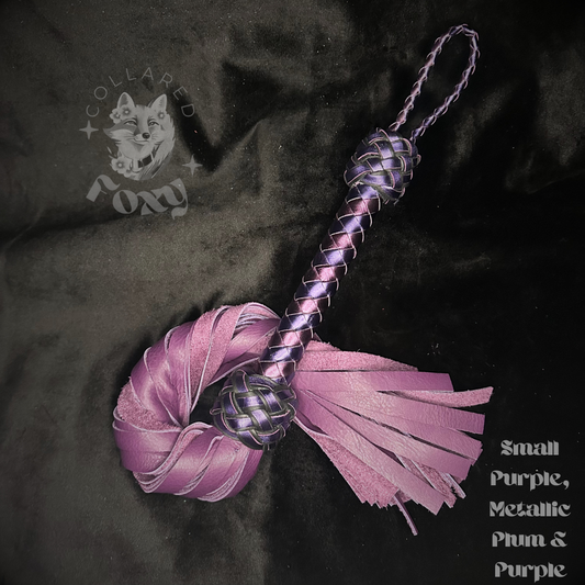 Small Purple Cowhide Leather Flogger